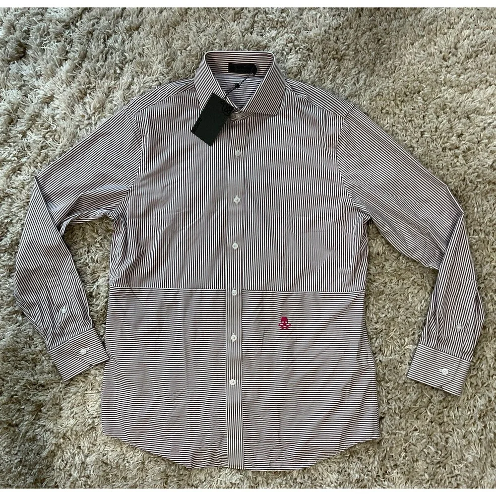 G/FORE Paneled Modern Spread‎ Collar Long Sleeve Button Down Shirt Size Medium M